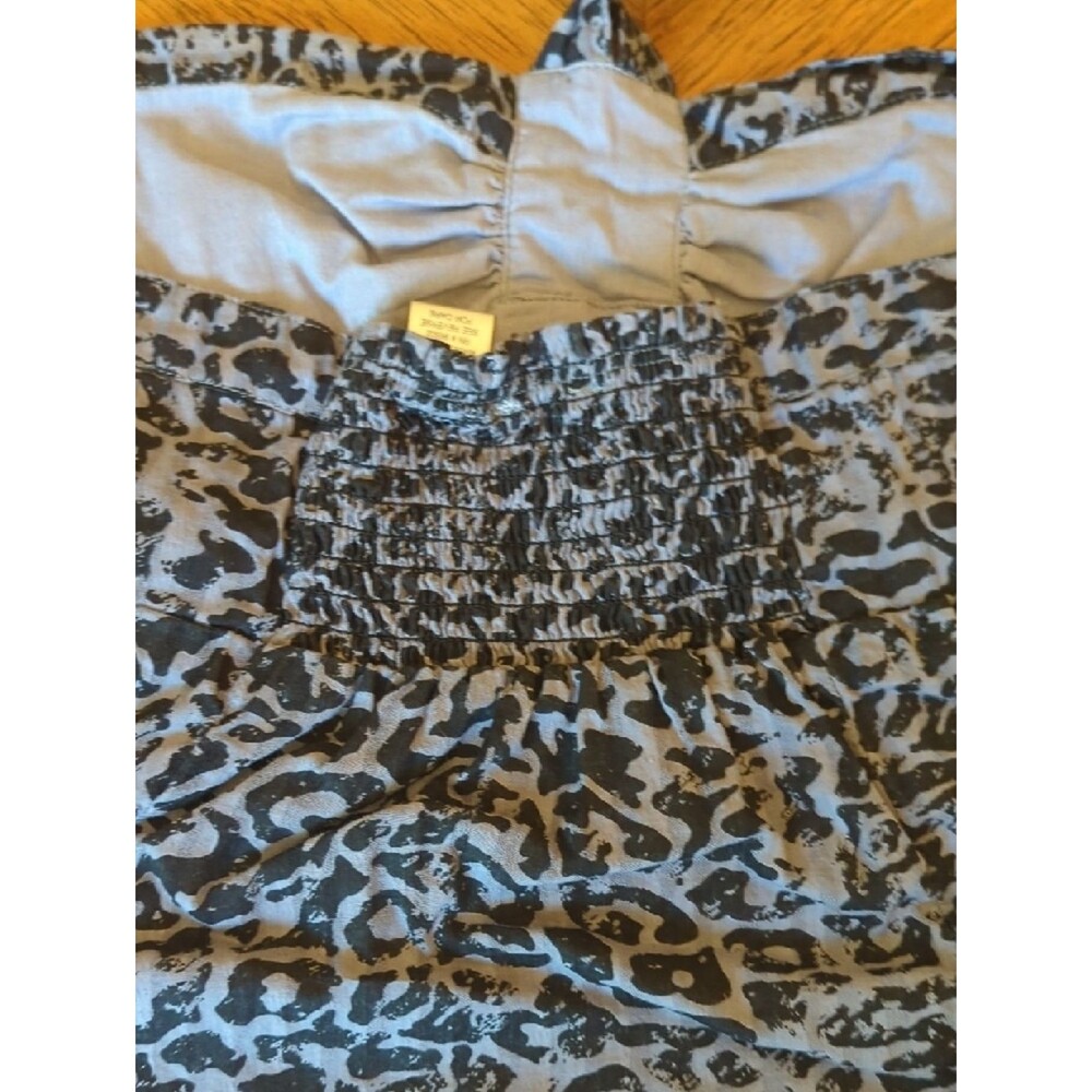 Y2K Maurices Gray And Black Leopard Print Tie Halter Babydoll Top - Picture 6 of 6